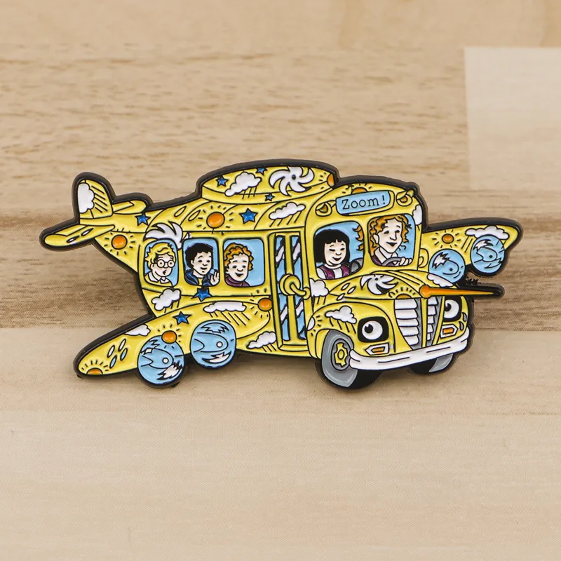 Party Games Bus - Funny School Bus Enamel Pin Badges