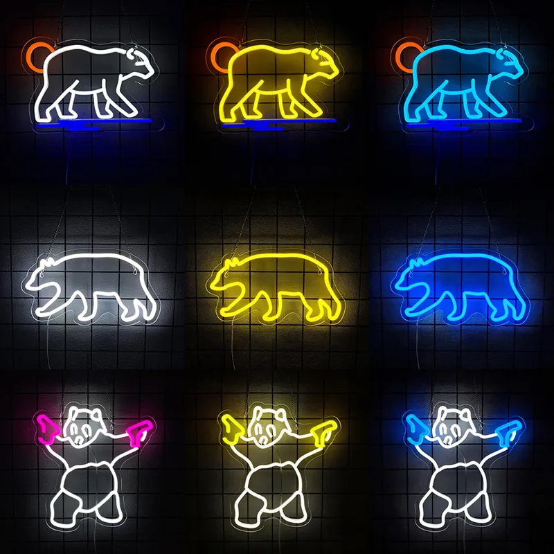 Zoo Party Games - Polar Bear Neon Sign For Wall