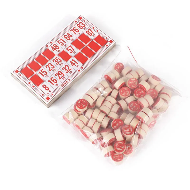 Party Games For Large Groups - Bingo Set Vintage Wooden Interactive Toys