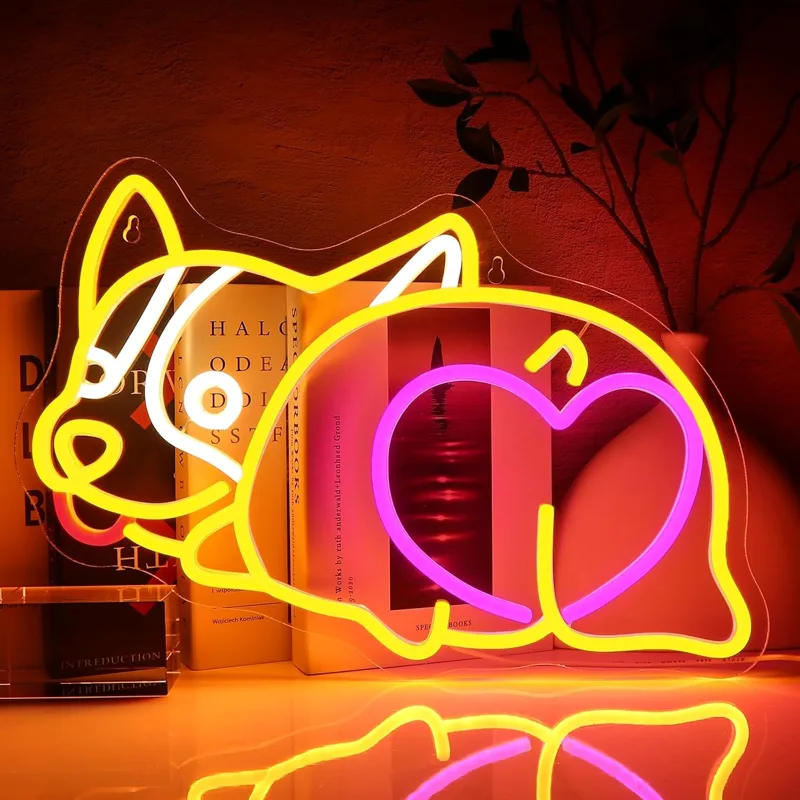 Zoo Party Games - Corgie Dog Neon Sign USB Powered