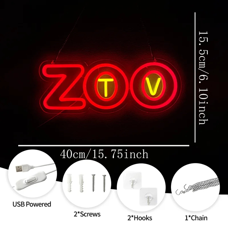 Zoo Tv Neon Sign, Led Letter I - огляд і ціна Zoo Party Games