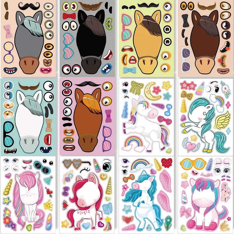 12/24 Sheets Make a Face Stick - огляд і ціна Zoo Party Games