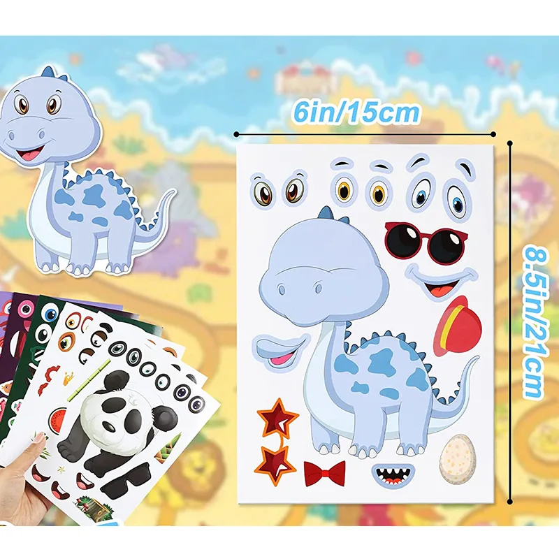 12/24 Sheets Make a Face Stick - огляд і ціна Zoo Party Games