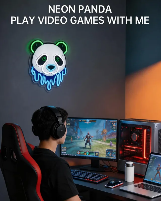 Panda LED Neon Sign USB Neon L - огляд і ціна Zoo Party Games
