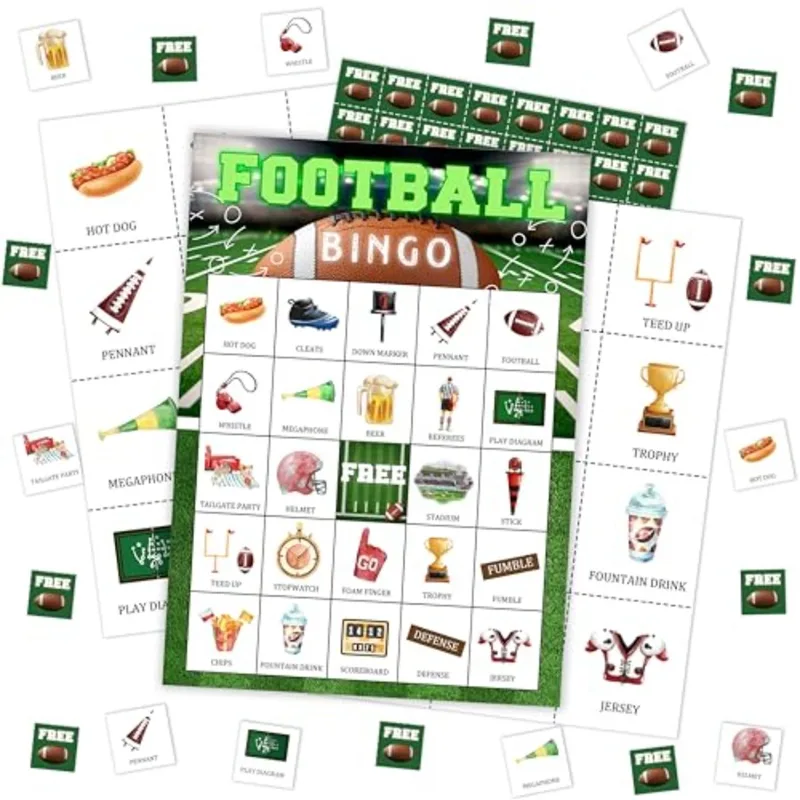 Football Party Bingo Game Card - огляд і ціна Party Games For Large Groups