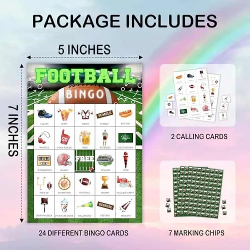 Football Party Bingo Game Card - огляд і ціна Party Games For Large Groups